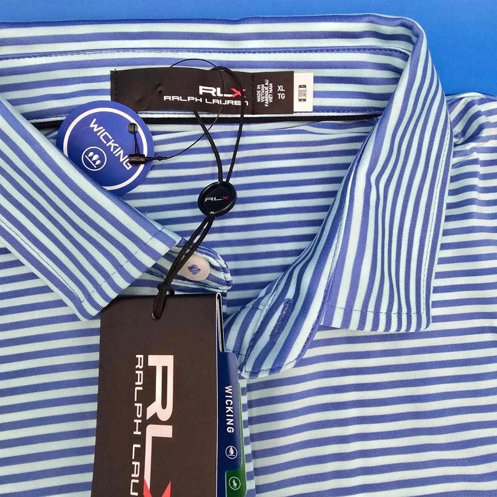 RLX Ralph Lauren Men's XL Striped Golf Polo‎ Shirt, New with Tags MSRP $110